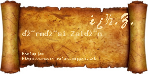 Ürmösi Zalán névjegykártya